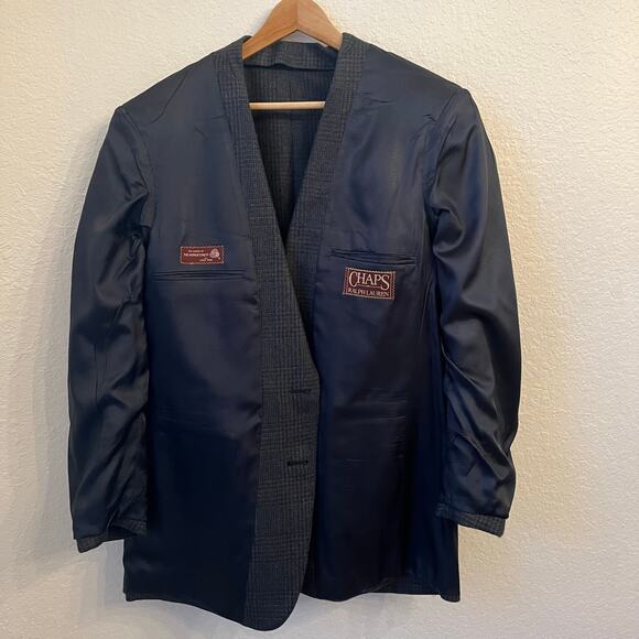 Vintage Chaps Ralph Lauren Wool Blazer Mens 42L Houndstooth Glen Plaid Tweed USA - Picture 10 of 16